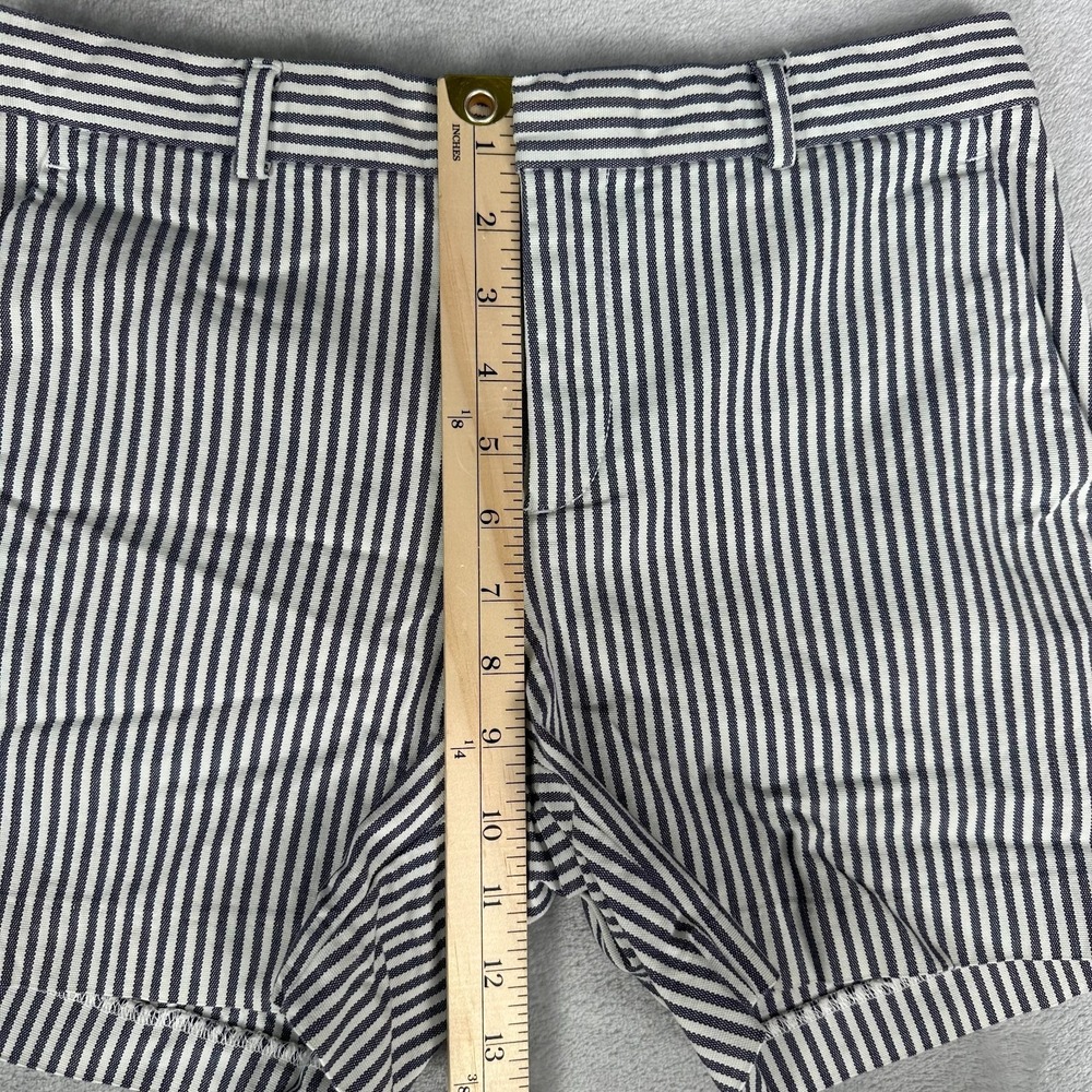 Banana Republic Shorts Womens 8 Blue White Striped 100% Cotton Nautical Preppy - Picture 8 of 13